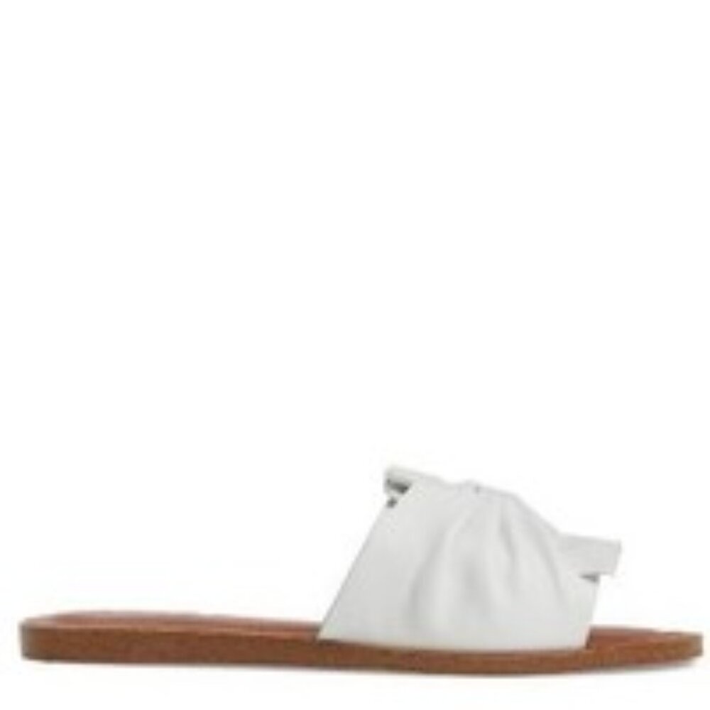 1. State Women's White Wrap Bow Leather Slip-On Slide Sandal Size‎ 8M